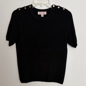 Philosophy Black Sweater with Gold Button Accents